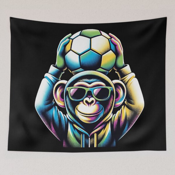 Item preview, Happy Football Soccer Monkey designed and sold by LoviDesign.