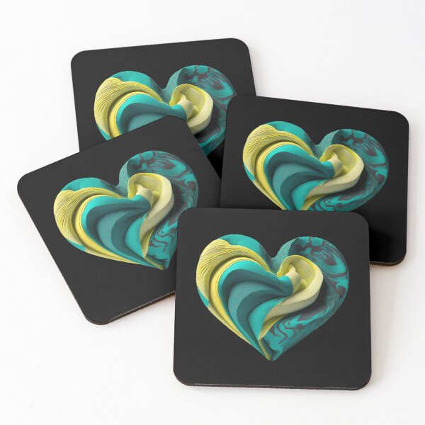 Item preview, Abstract Heart Aesthetic Valentine Mint Yellow Concrete designed and sold by Lelijo.