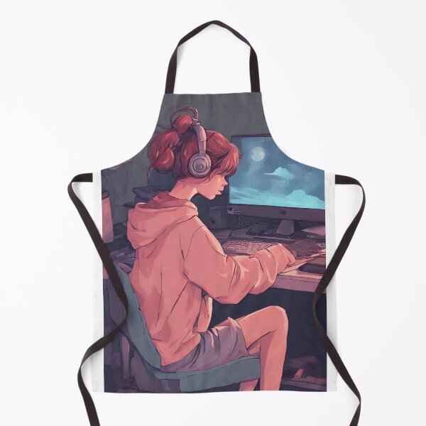 Item preview, lofi girl on her computer designed and sold by cherry by hs (coucou).