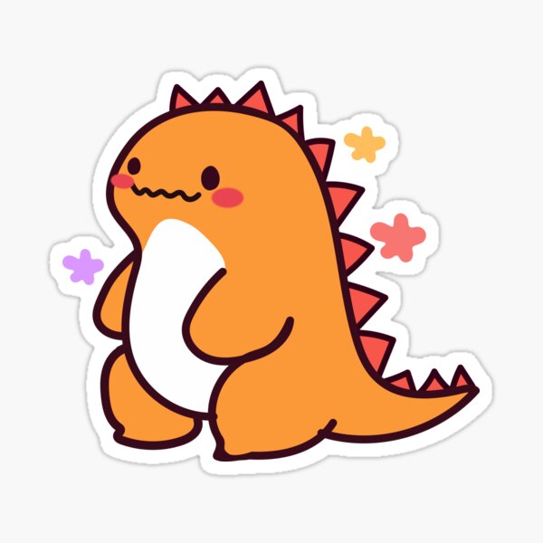 Item preview, Dinosaure orange mignon kawaii designed and sold by NumbleRay.