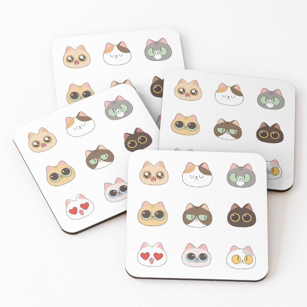 Item preview, cute kawai kitten faces designed and sold by huape.