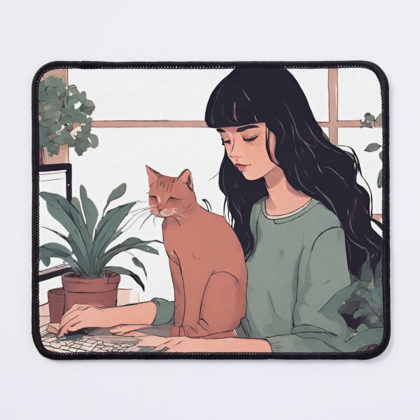 Item preview, lofi girl on her computer designed and sold by cherry by hs (coucou).