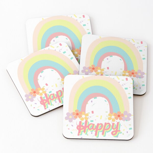 Item preview, Colorful Flowered Rainbow Happy Happy designed and sold by Maruksweets.