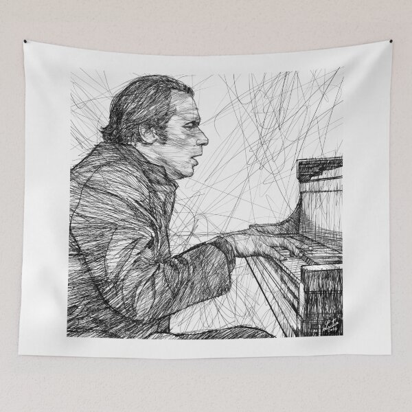 Item preview, GLENN GOULD - ink portrait .1 designed and sold by lautir.
