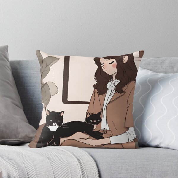 Item preview, lofi girl on her computer and her cat designed and sold by cherry by hs (coucou).