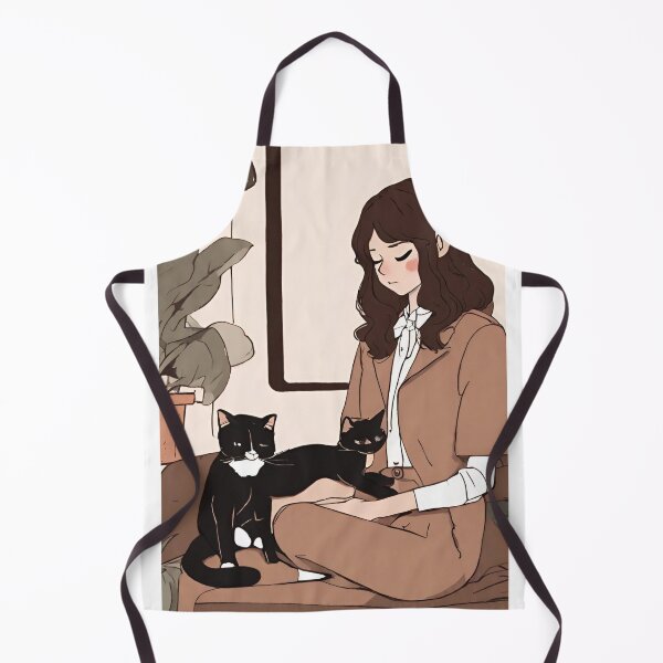 Item preview, lofi girl on her computer and her cat designed and sold by cherry by hs (coucou).
