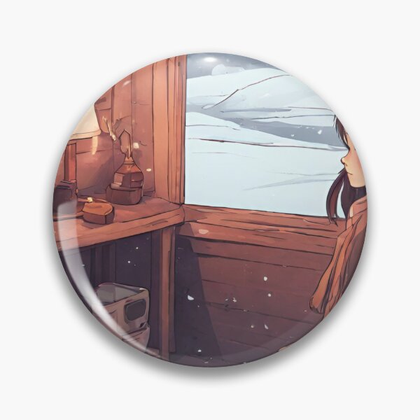 Item preview, lofi girl in a winter cabin designed and sold by cherry by hs (coucou).