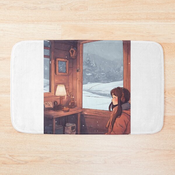 Item preview, lofi girl in a winter cabin designed and sold by cherry by hs (coucou).