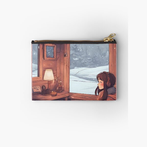 Item preview, lofi girl in a winter cabin designed and sold by cherry by hs (coucou).