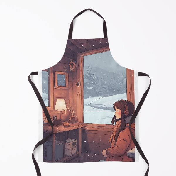 Item preview, lofi girl in a winter cabin designed and sold by cherry by hs (coucou).