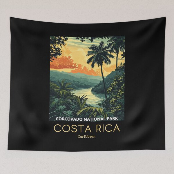 Item preview, A Vintage Travel Illustration of Corcovado National Park - Costa Rica  designed and sold by GoodOldVintage.