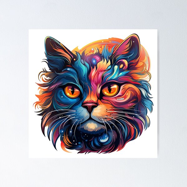 Item preview, Whimsical cat, bursting with colour and charm designed and sold by NytCPT.