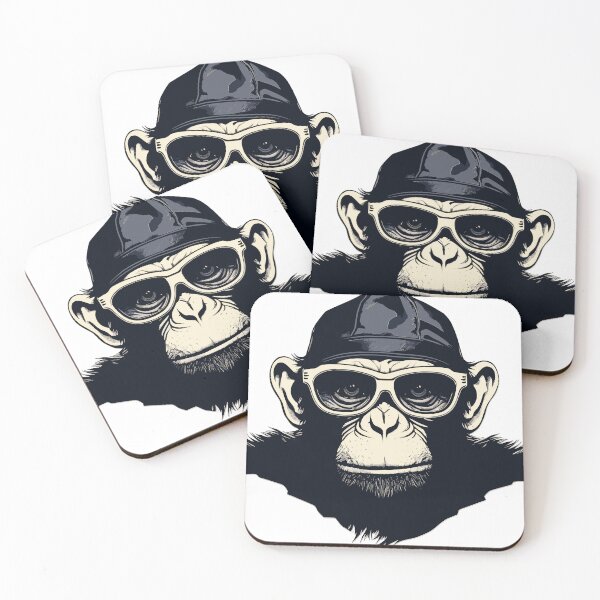 Item preview, Hipster Monkey with Cap and Glasses designed and sold by ChimpChic.
