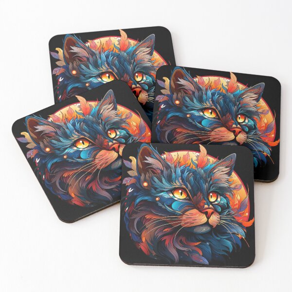Item preview, Whimsical cat, bursting with colour and charm designed and sold by NytCPT.