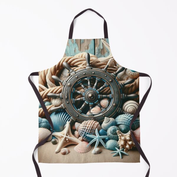Item preview, Rustic Nautical Wheel and Seashell designed and sold by glowarya.