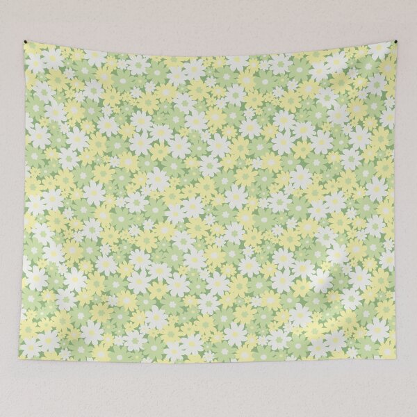 Item preview, DITSY DAISY PRAIRIE BOHO SUMMER VINTAGE GREEN designed and sold by blomastudios.
