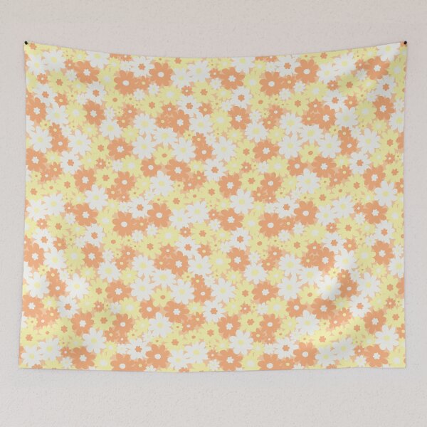 Item preview, DITSY DAISY PRAIRIE BOHO SUMMER VINTAGE ORANGE PEACH designed and sold by blomastudios.