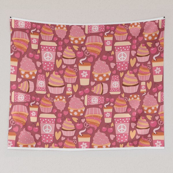 Item preview, Cake Retro Groovy Valentine Seamless Pattern designed and sold by graphicmeyou.