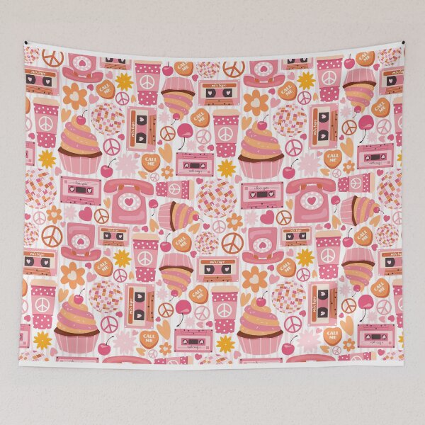 Item preview, Groovy Valentine Seamless Love Pattern designed and sold by graphicmeyou.