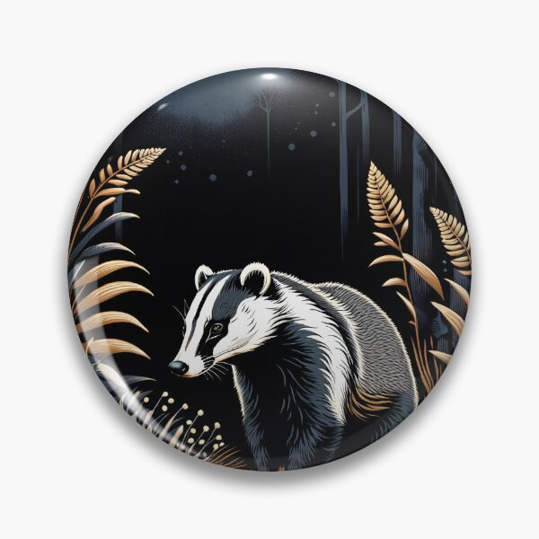 Item preview, Badger on the golden meadow. Linocut designed and sold by Son-of-a-badger.
