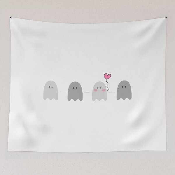 Item preview, Adorable ghosts with heart balloon for valentines day designed and sold by noneko04.