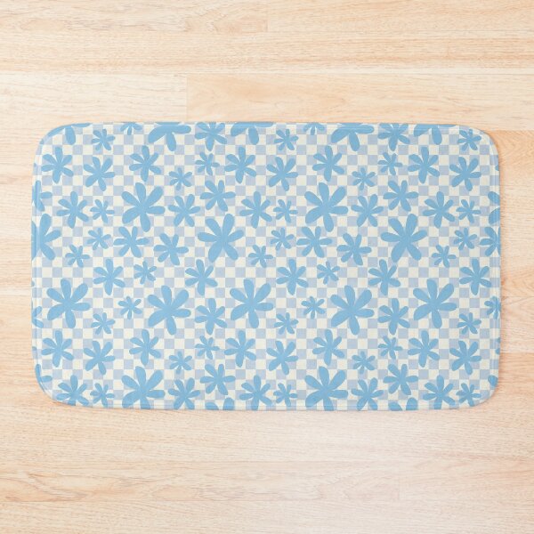 Item preview, CHECKERBOARD BLUE SMALL MINI CHECKERED FLOWERS designed and sold by blomastudios.