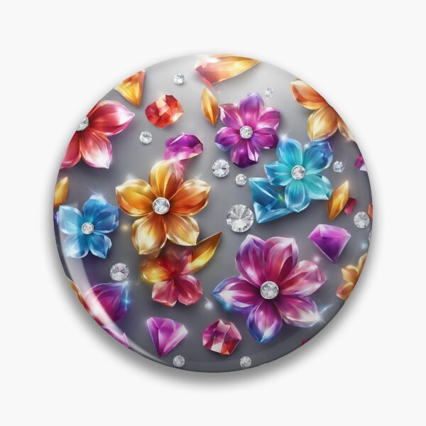 Item preview, Diamond flowers on a gray background designed and sold by SweetRossel.