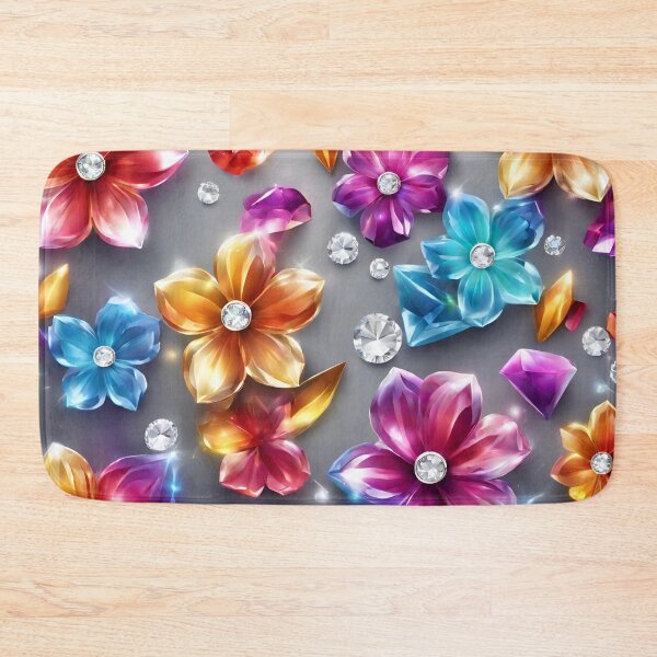 Item preview, Diamond flowers on a gray background designed and sold by SweetRossel.
