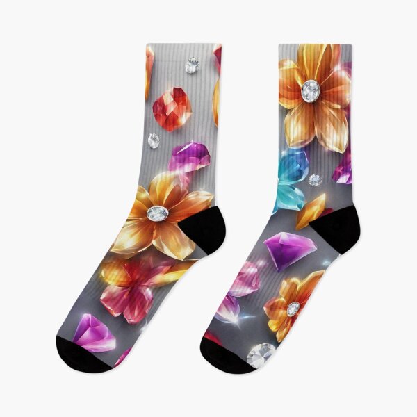Item preview, Diamond flowers on a gray background designed and sold by SweetRossel.