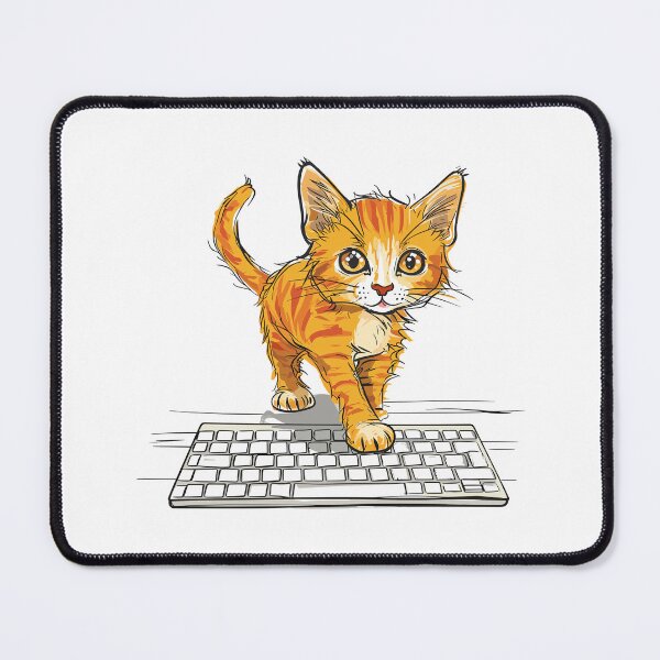 Item preview, Cute Cat on Keyboard designed and sold by MadSwellDesigns.