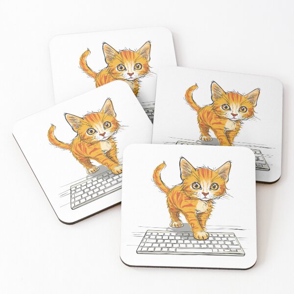 Item preview, Cute Cat on Keyboard designed and sold by MadSwellDesigns.
