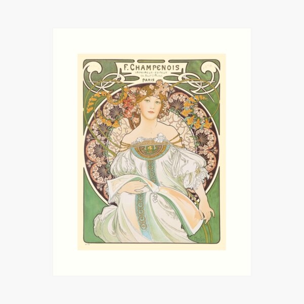 Item preview, HD. F. Champenois, by Alphonse Mucha HIGH DEFINITION (Original colors) designed and sold by MINDTHECHERRY.