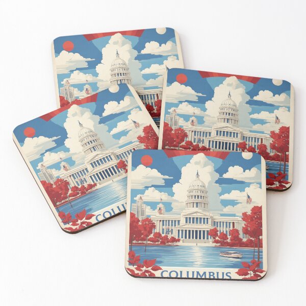 Item preview, Ohio Columbus USA Vintage Poster Tourism  designed and sold by TravelersGems.