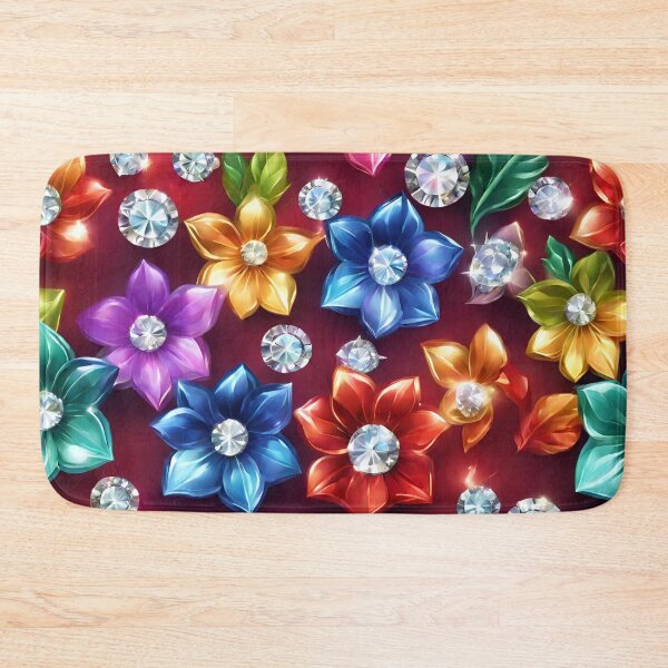 Item preview, Diamond flowers on a red background designed and sold by SweetRossel.