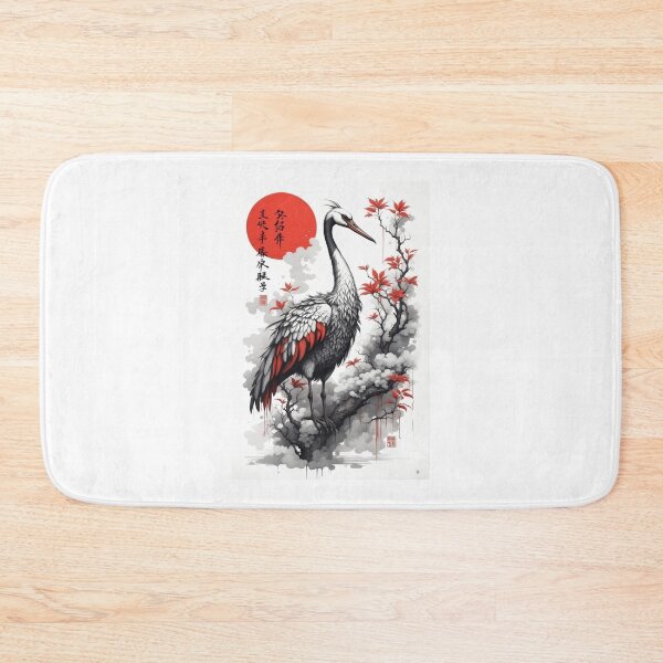 Item preview, Elegance in Nature: Majestic Crane Amidst Blossoming Trees designed and sold by Stitch-Switch.