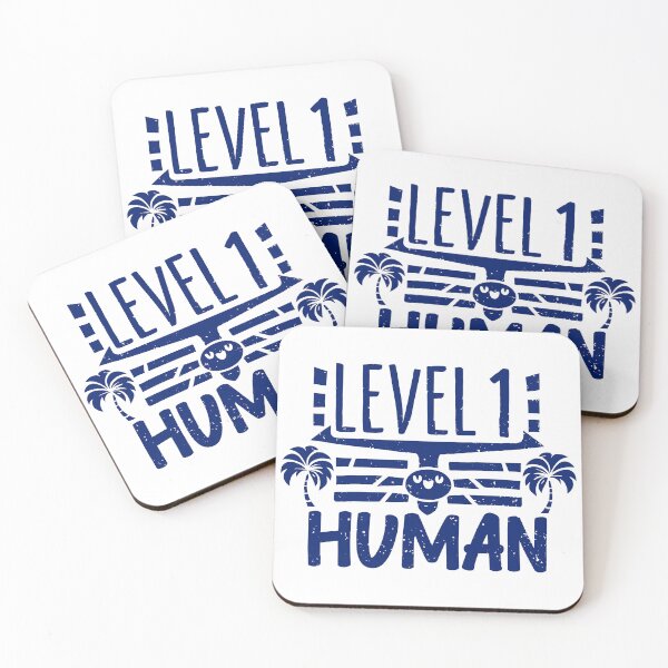 Item preview, Level 1 Human - simple blue palm tree design designed and sold by EmeraldeaArt.