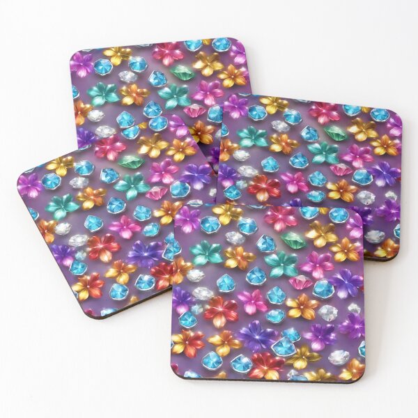 Item preview, Diamond flowers on a purple background designed and sold by SweetRossel.