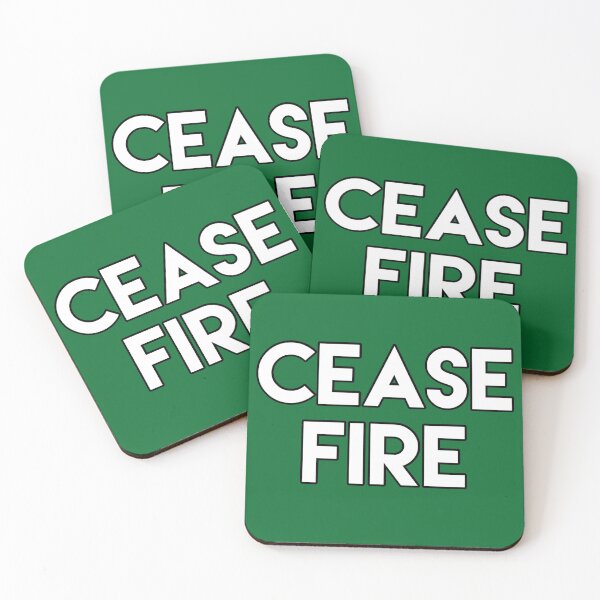 Item preview, CEASE FIRE Anti War Slogan, Green designed and sold by Woop Woop .