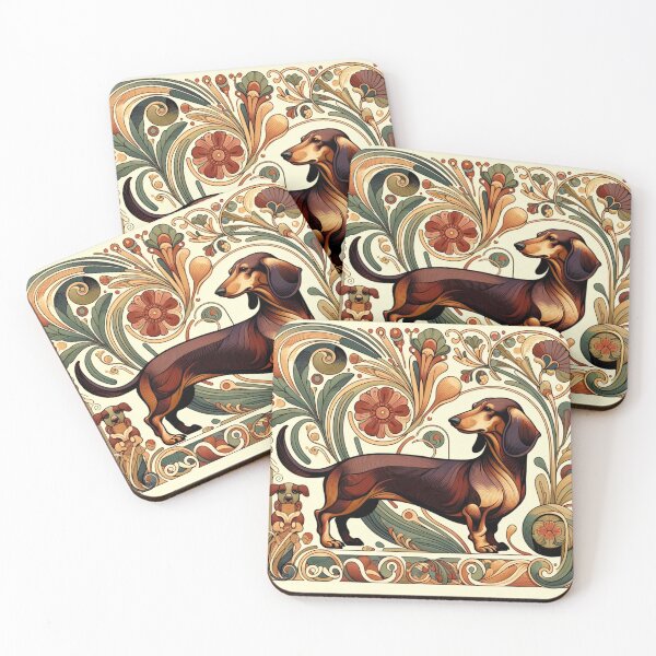Item preview, Art nouveau dachshund  designed and sold by ClumsyClouds.