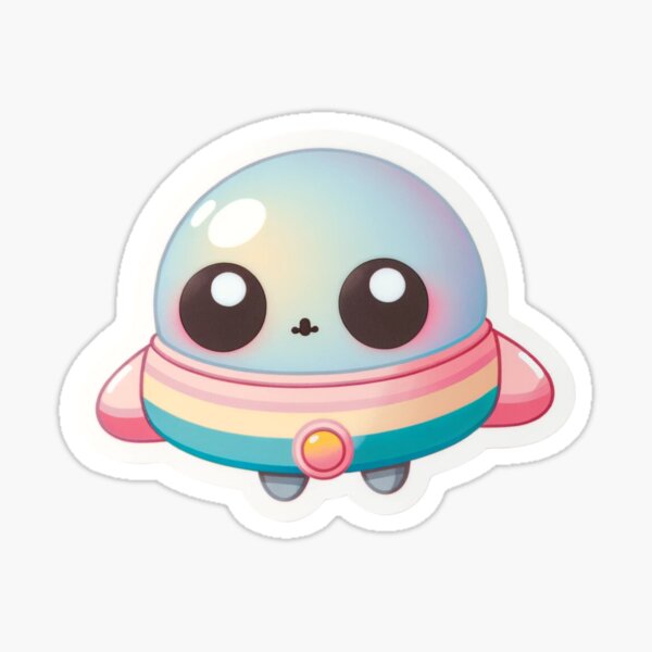 Artikel-Vorschau von   UFO - Pastellfarben /Baby/Alien-Raumschiff-/Raketenaufkleber Band 5, designt und verkauft von mymagicstoreus.