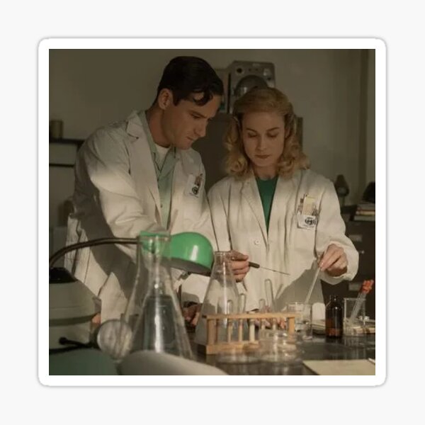 Vista previa del artículo con la obra «Pareja de químicos-Lecciones de química», diseñado y vendido por HerbalBlue.