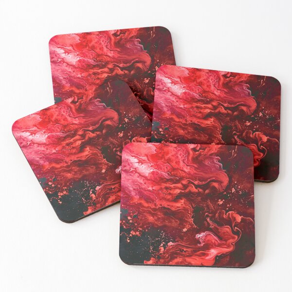 Item preview, Red painting on a black canvas designed and sold by LazyLifestyle.