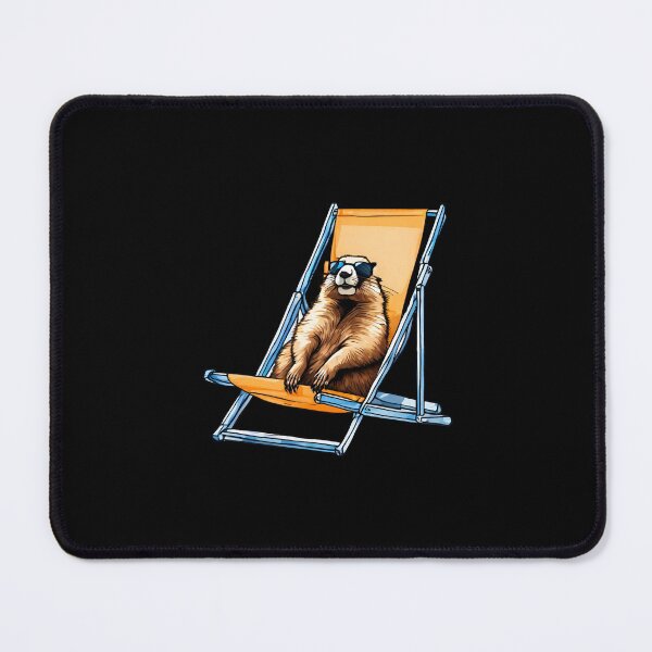 Item preview, Relaxed Marmot with Glasses on a Deckchair designed and sold by Aquillashop.