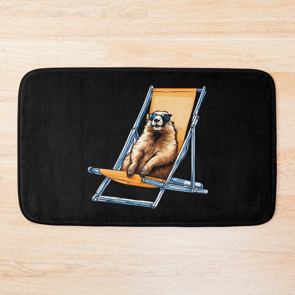 Item preview, Relaxed Marmot with Glasses on a Deckchair designed and sold by Aquillashop.