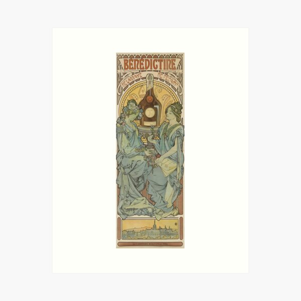 Aperçu de l'œuvre Bénédictine, d'Alphonse Mucha. HAUTE DÉFINITION créée et vendue par MINDTHECHERRY.
