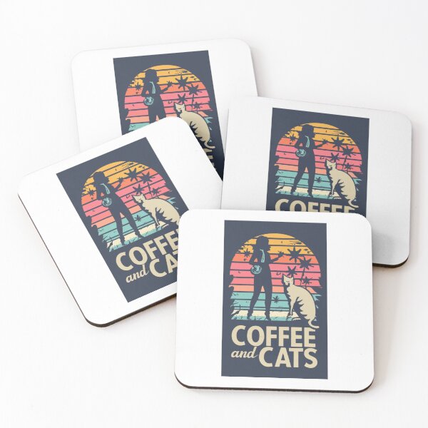 Item preview, retro sun woman coffee and cats v40 designed and sold by FenwickDesign99.