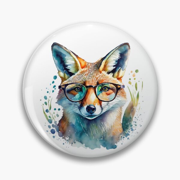 Item preview, Fox with glasses watercolor designed and sold by Motivburg.
