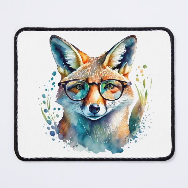 Item preview, Fox with glasses watercolor designed and sold by Motivburg.