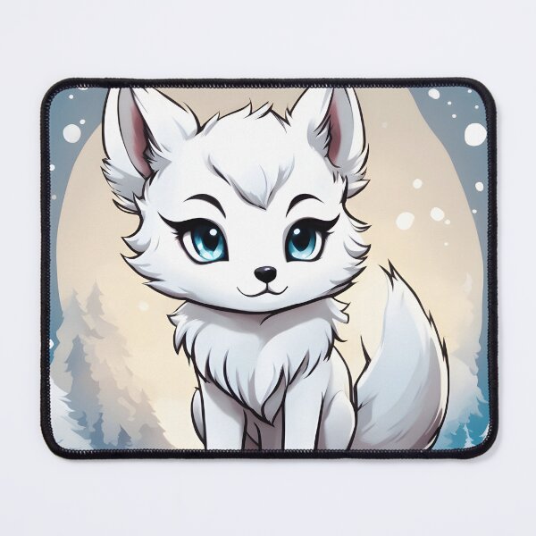 Item preview, Arctic Fox Chibi With Background designed and sold by The-Chibi-Store.