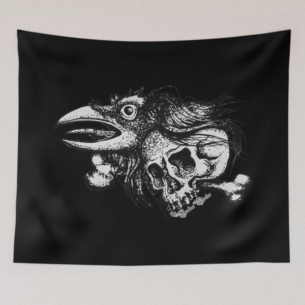 Item preview, Crow and Skull tattoo designed and sold by albertsiladji.